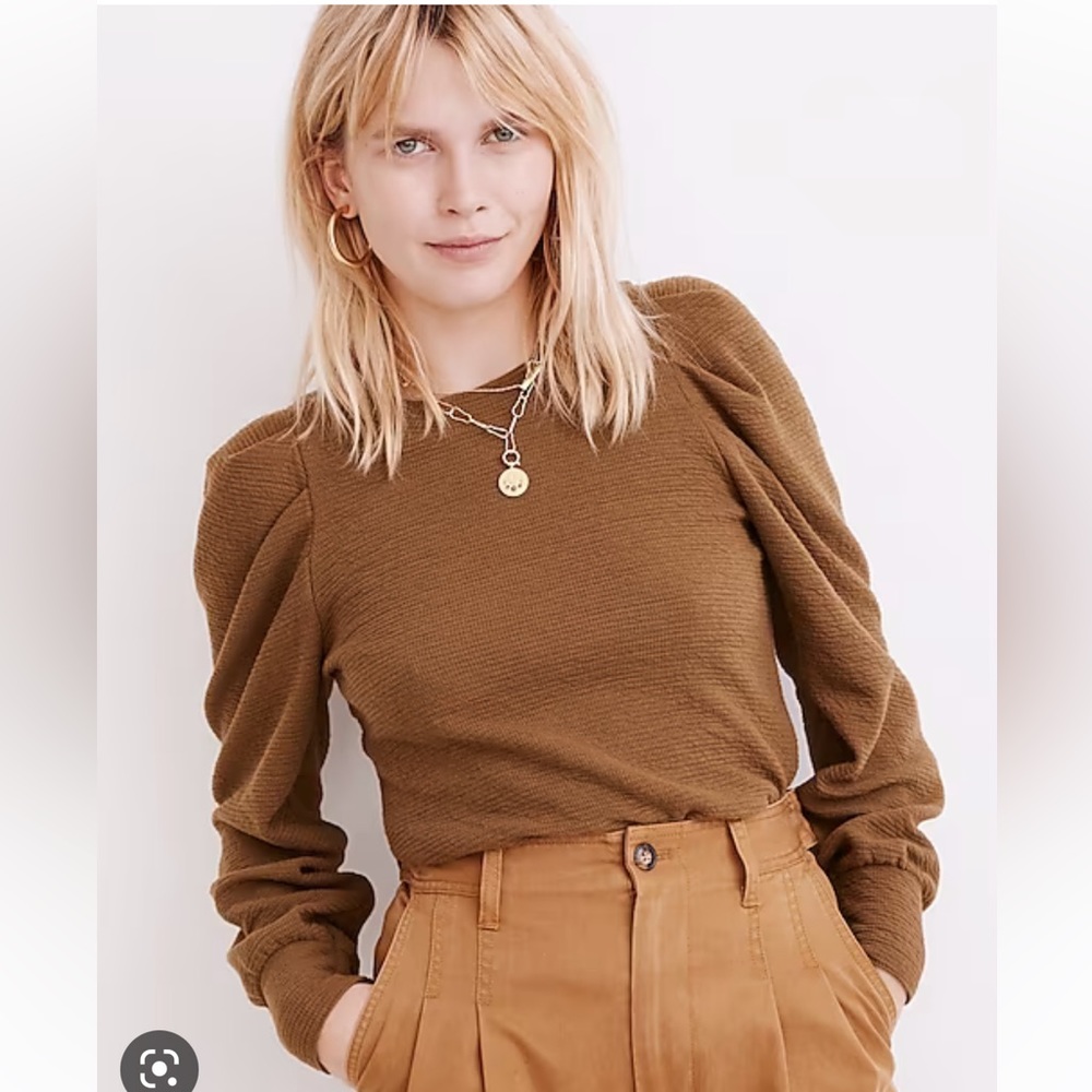 Madewell Pleated Statement Sleeve Top
